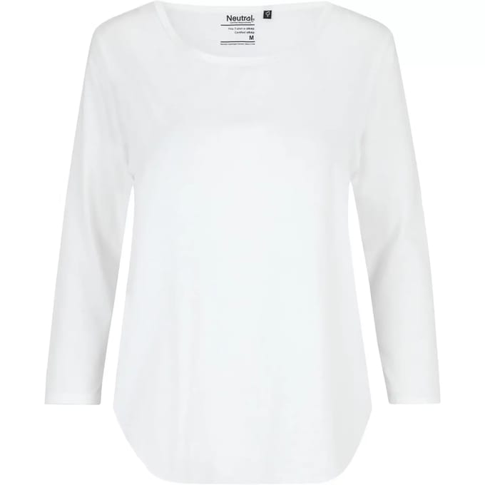 Dames-T-shirt met 3/4 mouwen Neutral