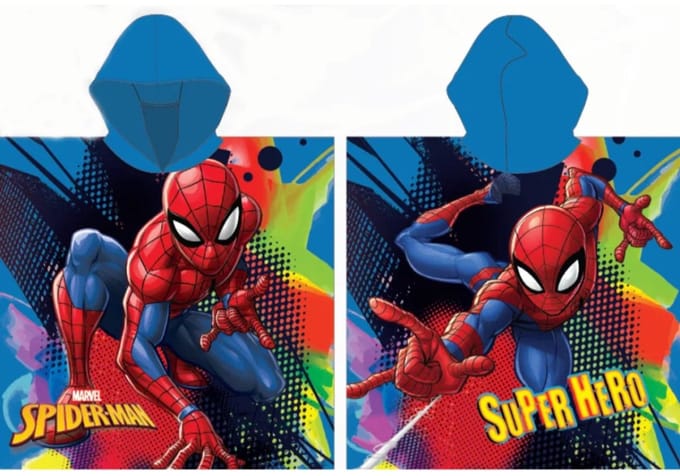 Spiderman super hero badponcho 55x110cm sneldrogend