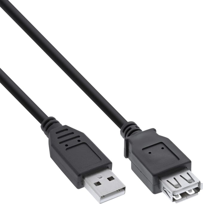 Cable inLine Verlängerungskabel USB-A 2.0 M/F 1,8 Meter schwarz