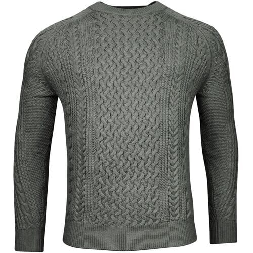 Thomas Maine Trui Crew Neck Allover Fantasy Cable Pattern Grijsgroen / male