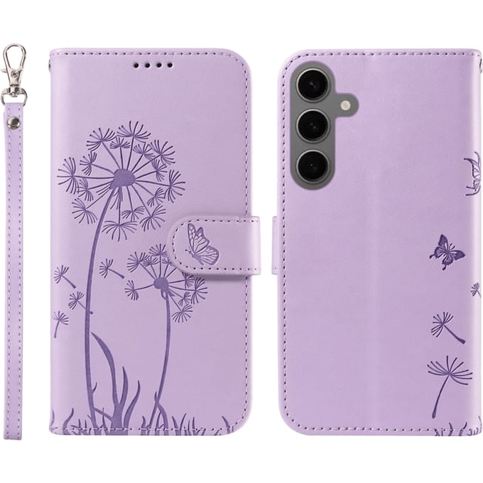 Comfycase Samsung S25 / S24 Dandelion Bookcase Hoesje Paars