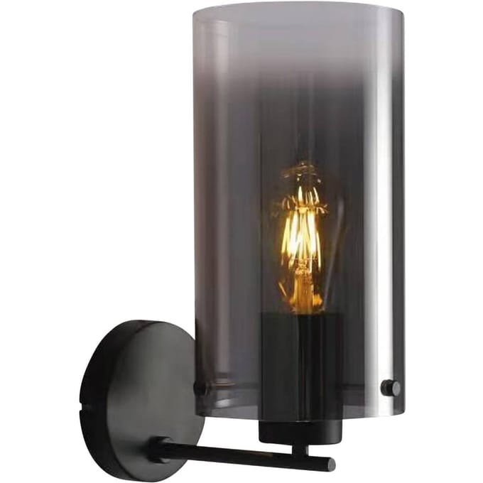 Freelight Ventotto wandlamp, zwart, rookgrijs, breedte 15 cm, metaal