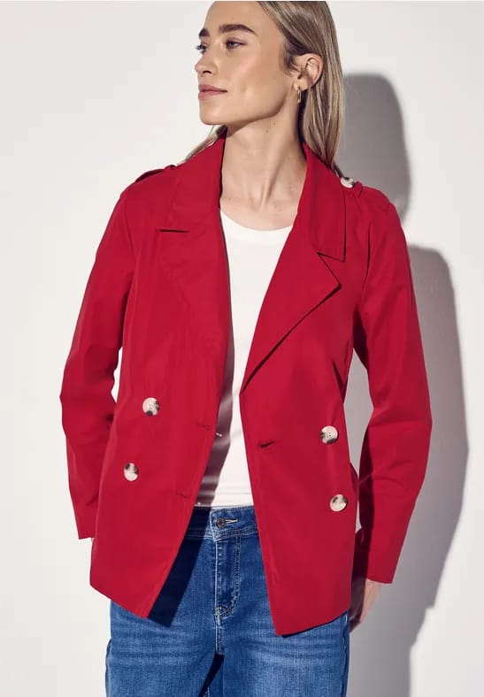 Trenchcoat met twee rijen knopen