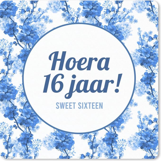 Muismat 20x20 cm - Mousepad Jubileum - 16 Jaar - Quote - Muismatten