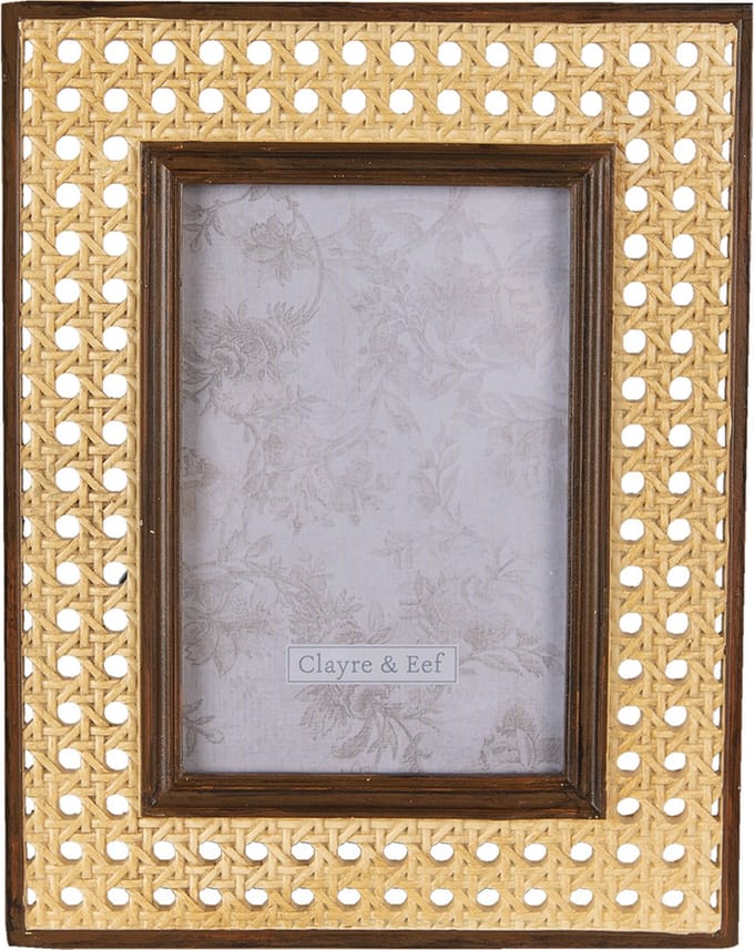 Clayre & Eef Fotolijst 10x15 cm Bruin Beige Polyresin