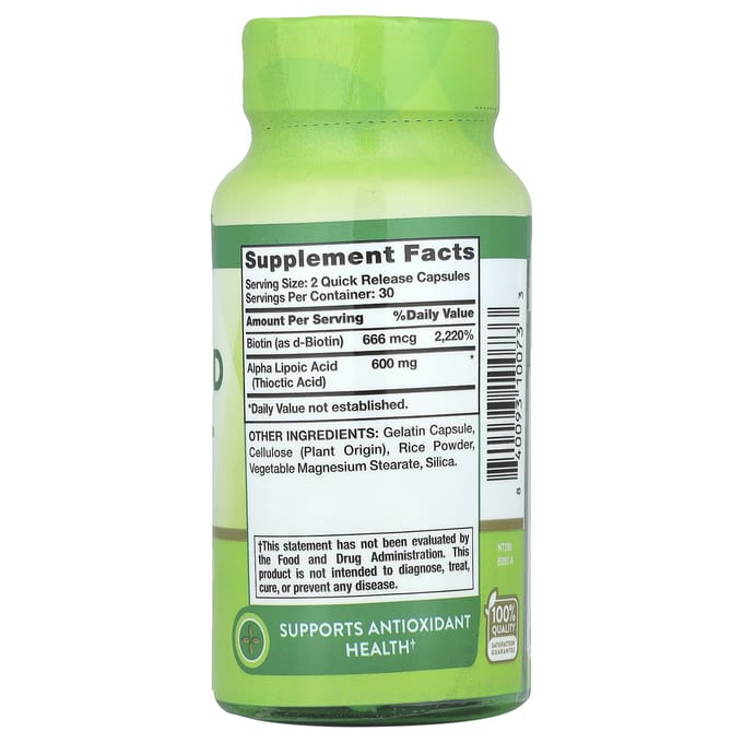 Nature's Truth, Alfa-liponzuur, 60 capsules met snelle afgifte