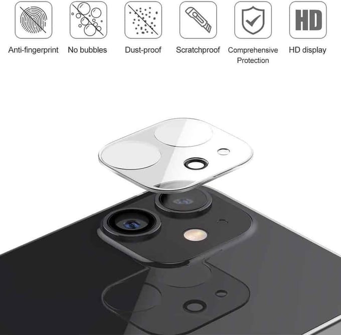 Fonu Camera Lens Tempered Glas Protector iPhone 12 Transparant