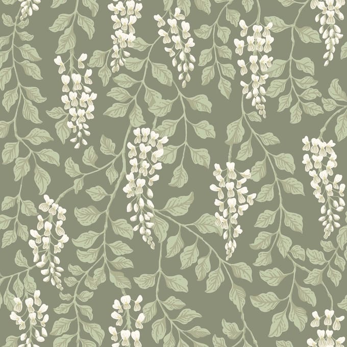 Boråstapeter Vliesbehang 5710 - Orangeri - Botanisch Groen - 53cm x 10.05m