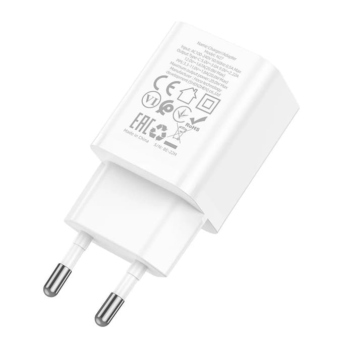 Hoco - Snellader met USB-C aansluiting, geschikt voor iPhone 15, , iPad, Samsung Galaxy en anderen