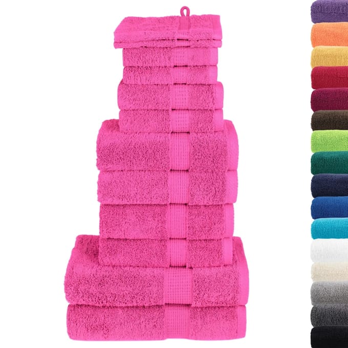 vidaXL - 12-delige - Handdoekenset - SOLUND - 600 - g/m² - roze