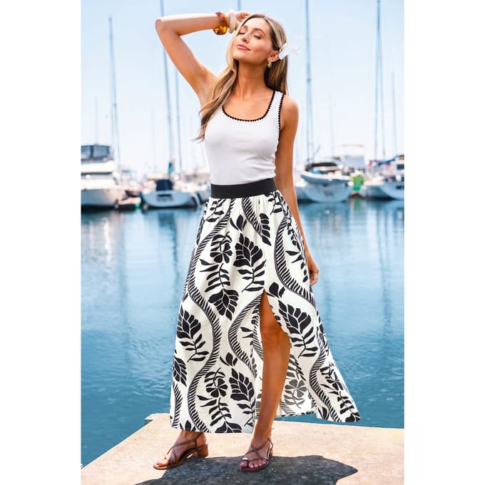 Sunset Flight Tropische Maxi Rok