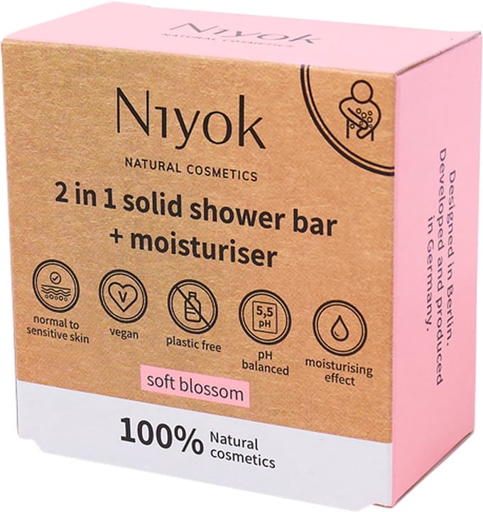 Niyok Soft Blossom - 2-in-1 Soapbar + Moisturiser - 80G - Bloemige Geur - Hydraterend - Plasticvrij