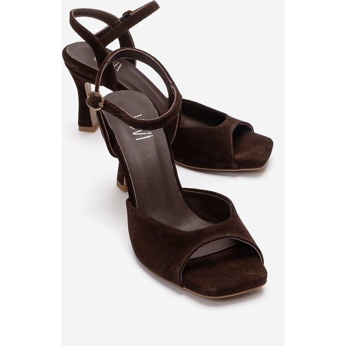 Elvia Leren Stiletto Enkelband Sandaal (Dames)