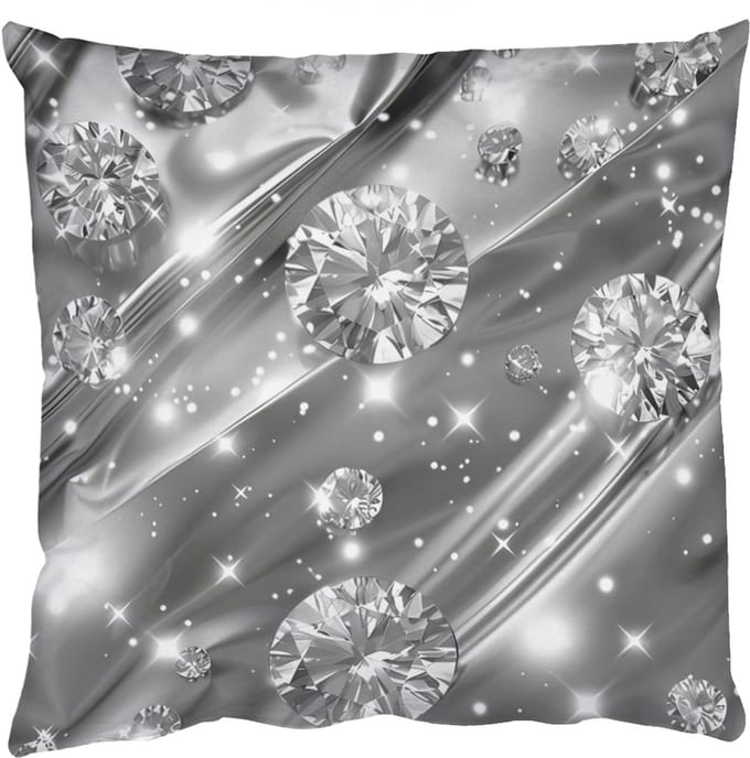 Sierkussens - Kussentjes Woonkamer - 40x40 cm - Abstract - Diamant - Luxe - Modern - Zilver
