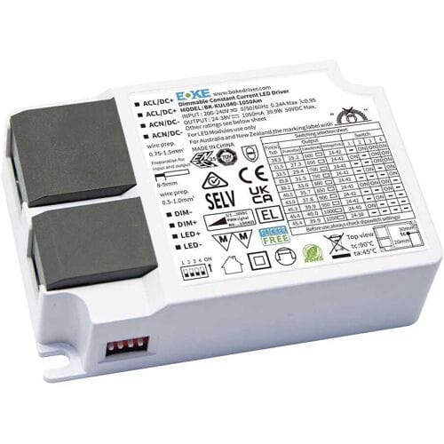 HOFTRONIC Dimbare LED Paneel transformator - 40W - Boke driver - DC connector - LED trafo - IP20 voor binnen