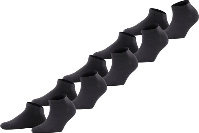 Esprit Solid 5-Pack duurzaam organisch katoen multipack sneakersokken dames zwart - Maat 36-41