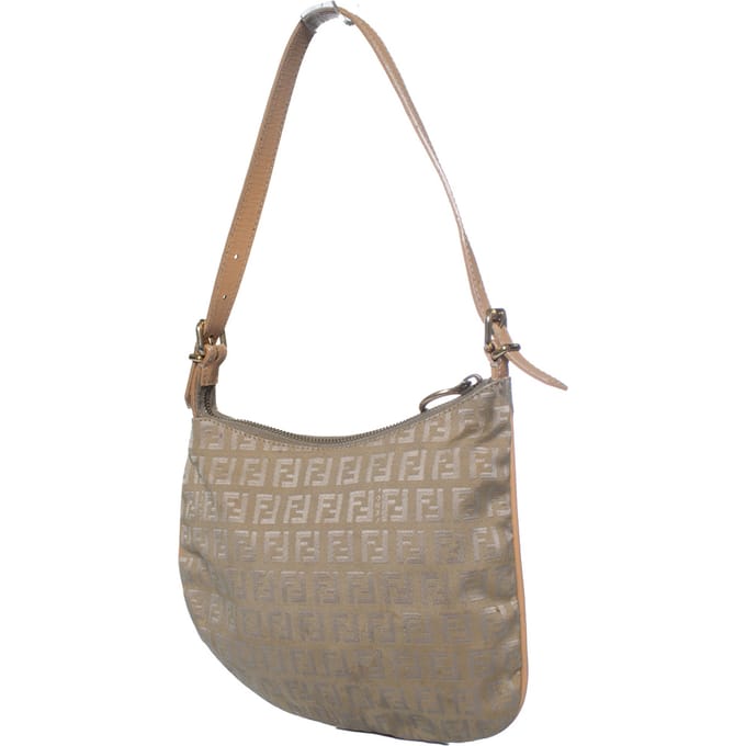 Fendi Zucchini FF Oyster schoudertas in beige