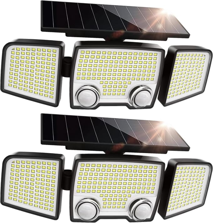 Zeer heldere buitenlamp op zonne-energie met bewegingssensor en 270 graden verlichting