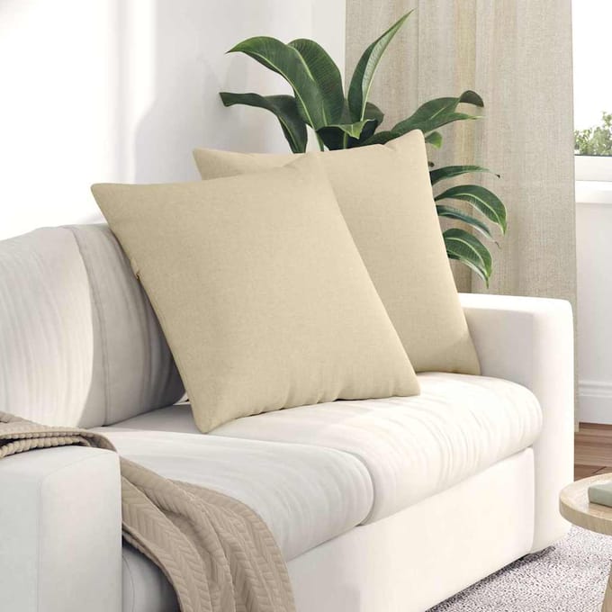 vidaXL - Zitkussens - 2 - st - Stof - Crème - 60 - x - 60 - cm