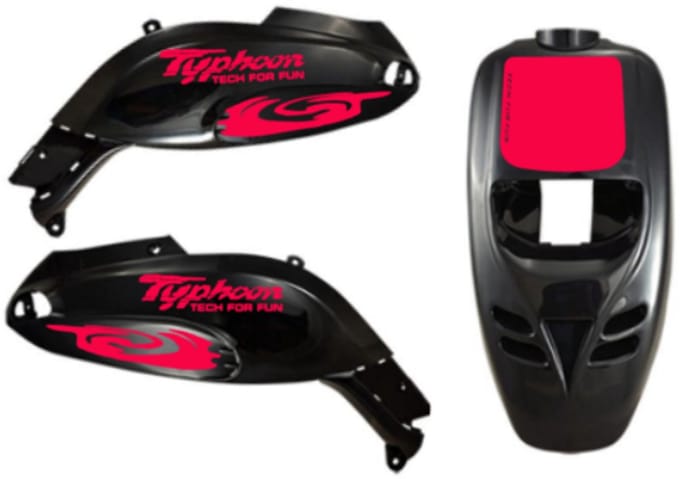 Piaggio Typhoon Stickerset - Hurricane - Fluor Roze