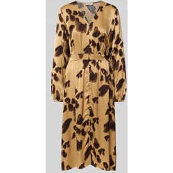 Midi-jurk met V-hals, model 'Clarette'