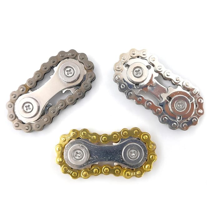 Metal Gear Fietsketting Ontspannings Vingertop Ketting Tandwiel Ketting Ontspannings Speelgoed zwart
