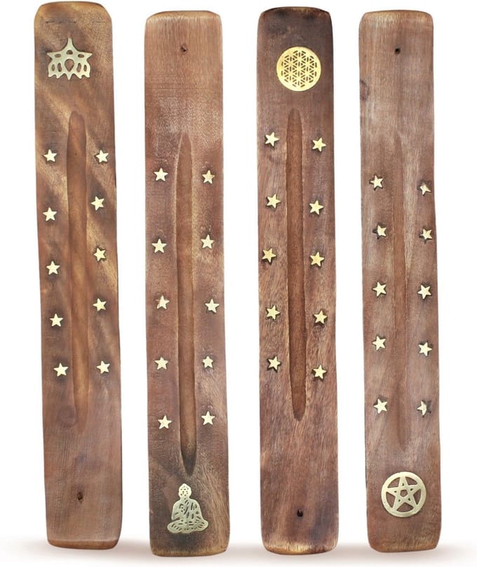 Green Tree Wooden Incense Holder Brown