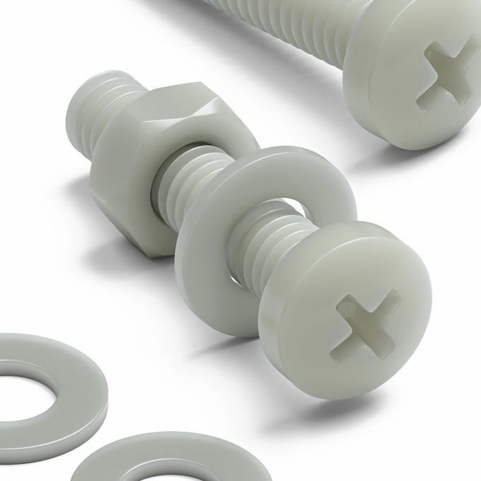 Versterkte supernylon pan-kruiskopmachineschroeven M4 x 20 mm - 50 stuks