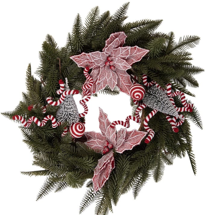 Clayre & Eef Kerstkrans Ø 60x20 cm Groen Kunststof