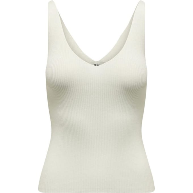 Jacqueline de Yong witte dames top   V-hals   Slim Fit   Mouwloos Wit XS