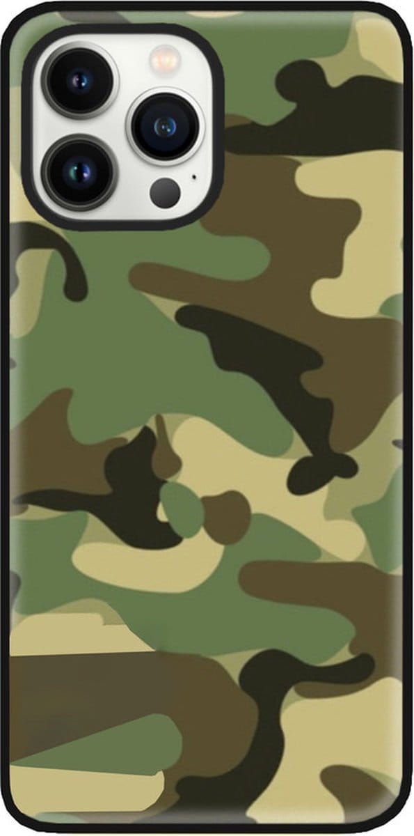 ADEL Siliconen Back Cover Softcase Hoesje Geschikt voor iPhone 14 Pro - Camouflage
