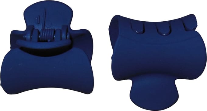 Haarklemmen 3,5 cm siliconen rond blauw 2 stuks.