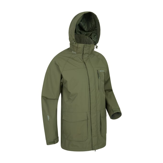 Mountain Warehouse Heren Glacier II Lange Waterdichte Jas (Groen)