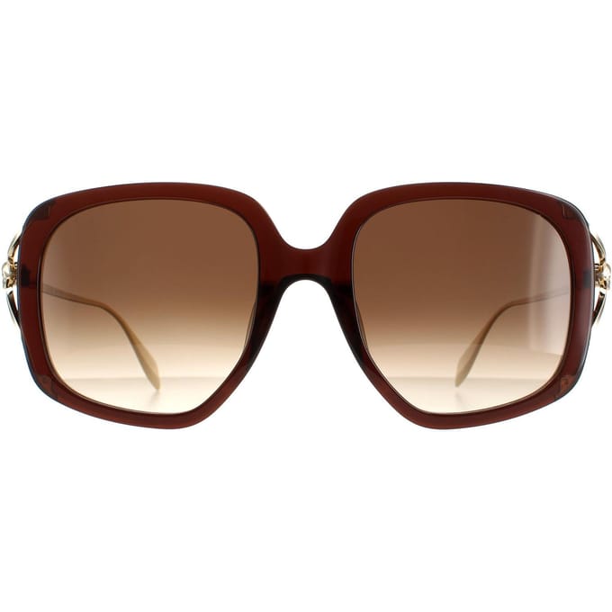 Alexander McQueen Square Dames Bruin Gold Bruin Gradient AM0374S