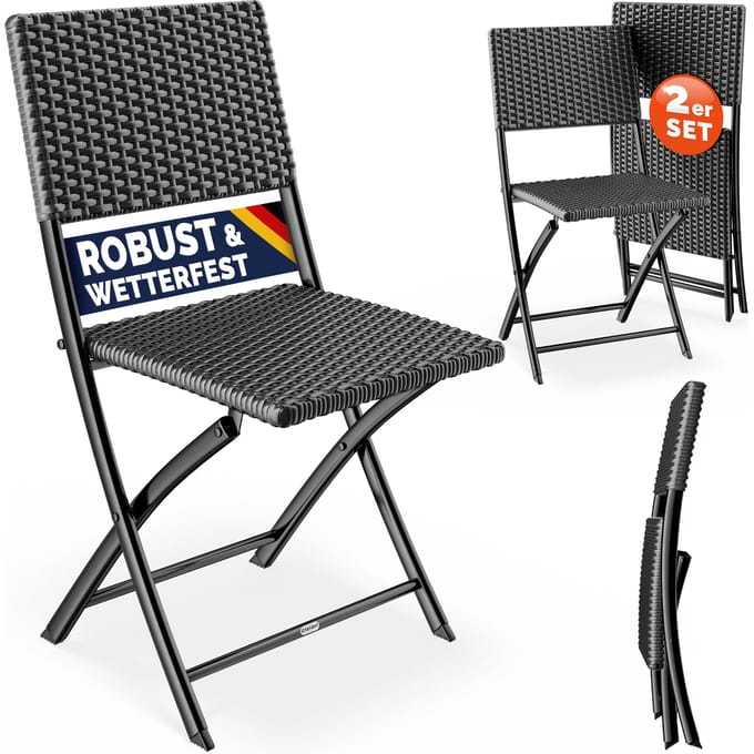 Klapstoel Rome 2 stuks Antraciet Kunststof