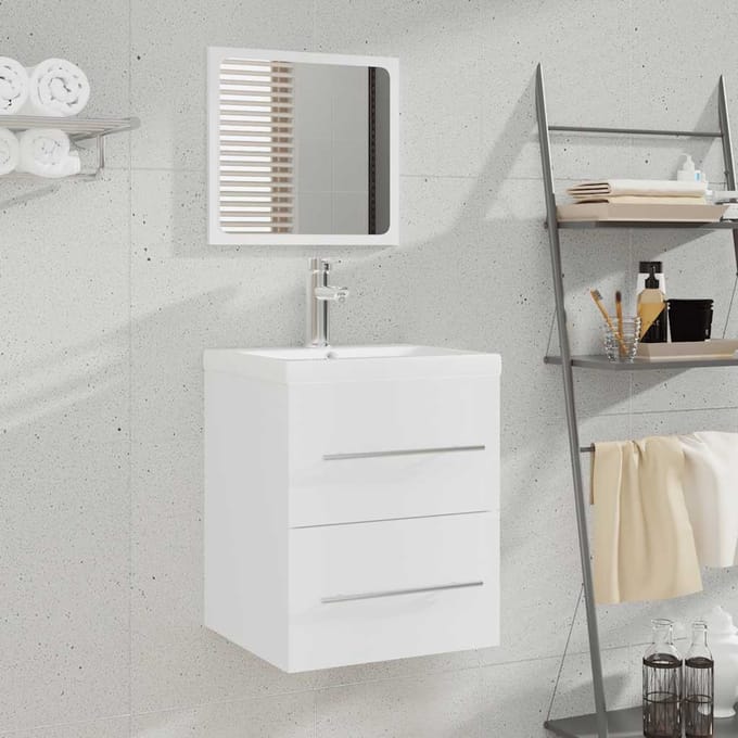 vidaXL - Badkamerkast - met - spiegel - 41x38,5x48 - cm - wit