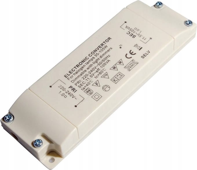 Elektronische halogeen transformator 35 - 105 Watt. dimbaar