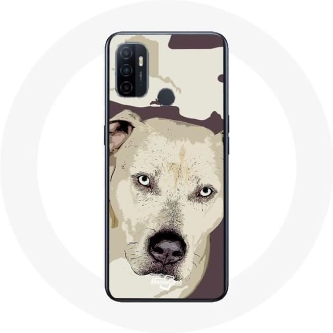 Coque - Oppo - A53 - Chien de Pitbull - Souple - Blanc blanc