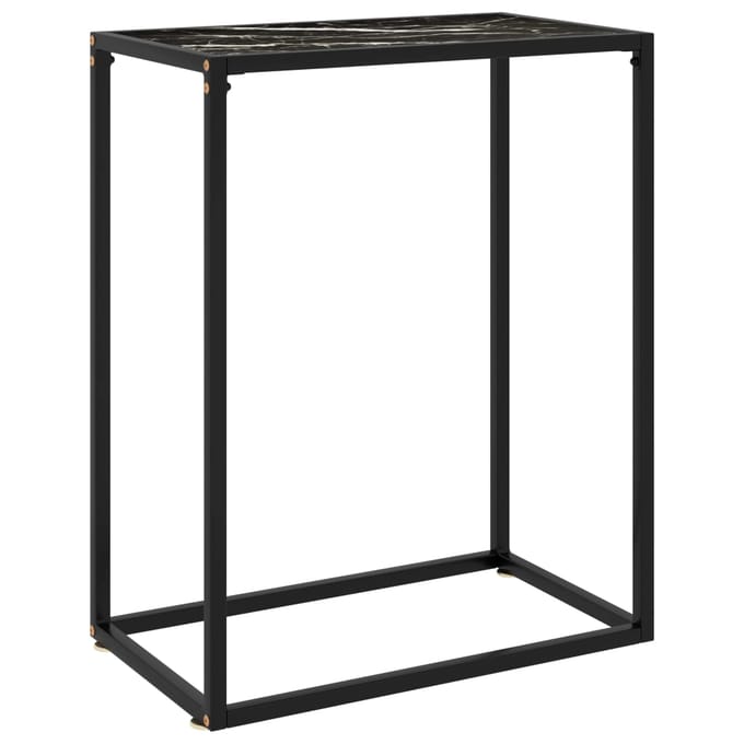 vidaXL - Wandtafel - 60x35x75 - cm - gehard - glas - zwart