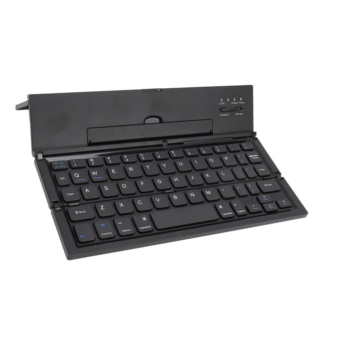 Opvouwbaar Bluetooth Toetsenbord Draagbaar Opvouwbaar Draadloos Toetsenbord met Standaard voor IOS Telefoon Tablets gray