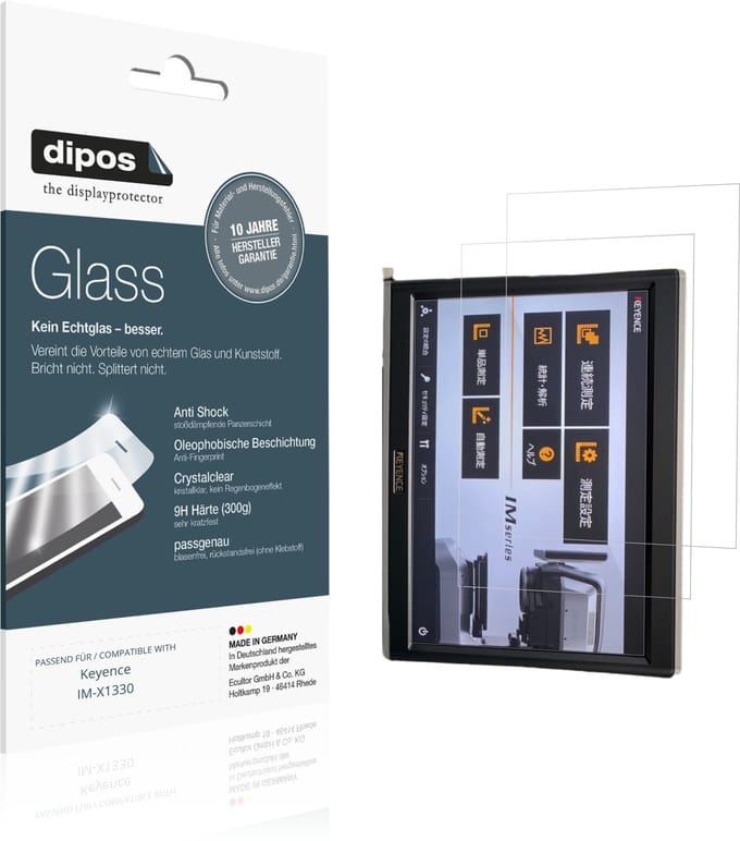 dipos – 2x Pantserfolie geschikt voor Keyence IM-X1330 | 9H Screenprotector