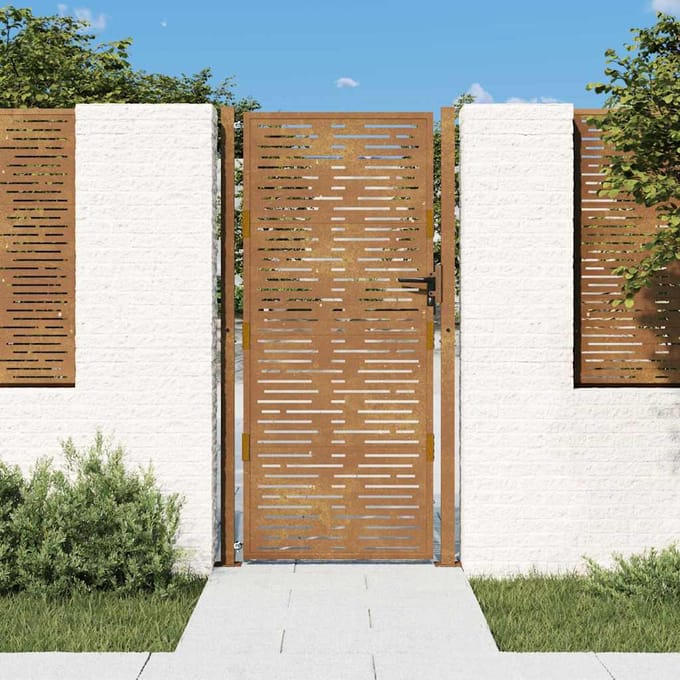 vidaXL - Poort - 100x175 - cm - vierkant - cortenstaal