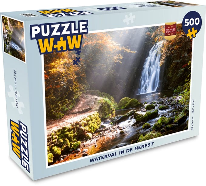 Puzzel Waterval in de herfst - Legpuzzel - Puzzel 500 stukjes