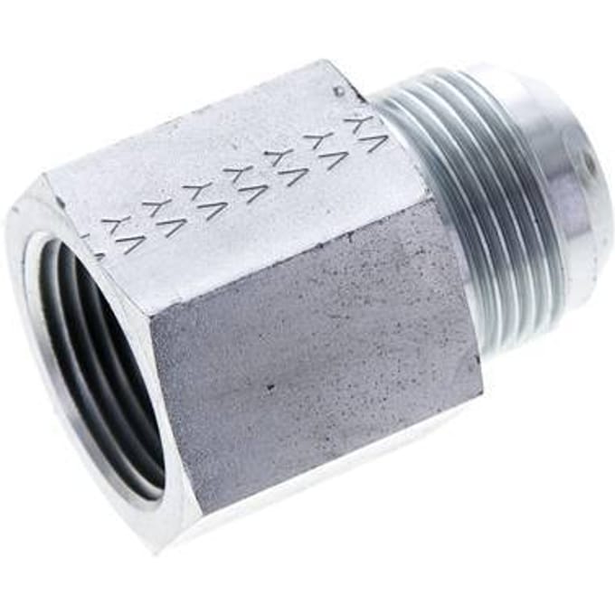 JIC  Verloopnippel UN 1-5/16''-12 Buitendraad X 1'' NPT Binnendraad Staal 140bar