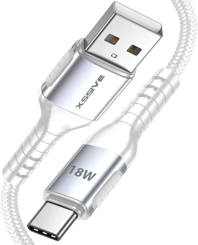 Xssive Gevlochten USB naar USB C Kabel - 15W Quick Charge - Geschikt voor Samsung & Android - 1 meter