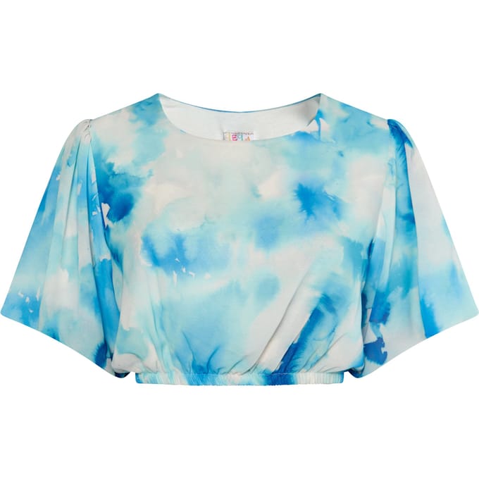 IZIA Blouse met tie-dye-patroon Dames Blauw Veelkleurig