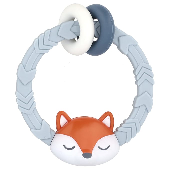 Itzy Ritzy, Hochet Ritzy, hochet de dentition en silicone, 3 mois et plus, renard, 1 pièce white