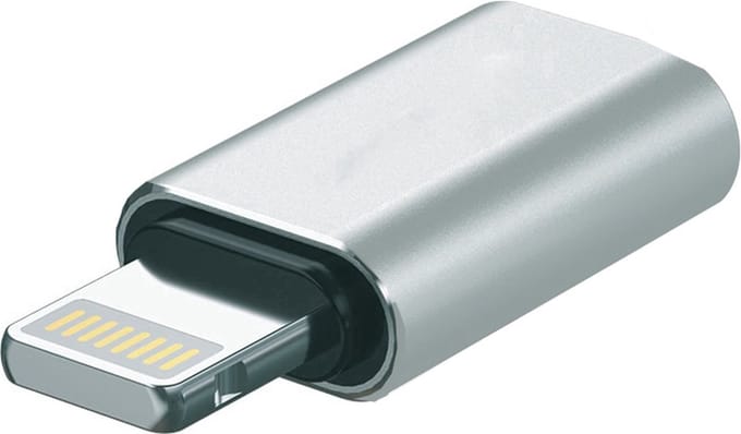 New Age Devi - Mini Usb C naar Lightning Adapter - Zilver