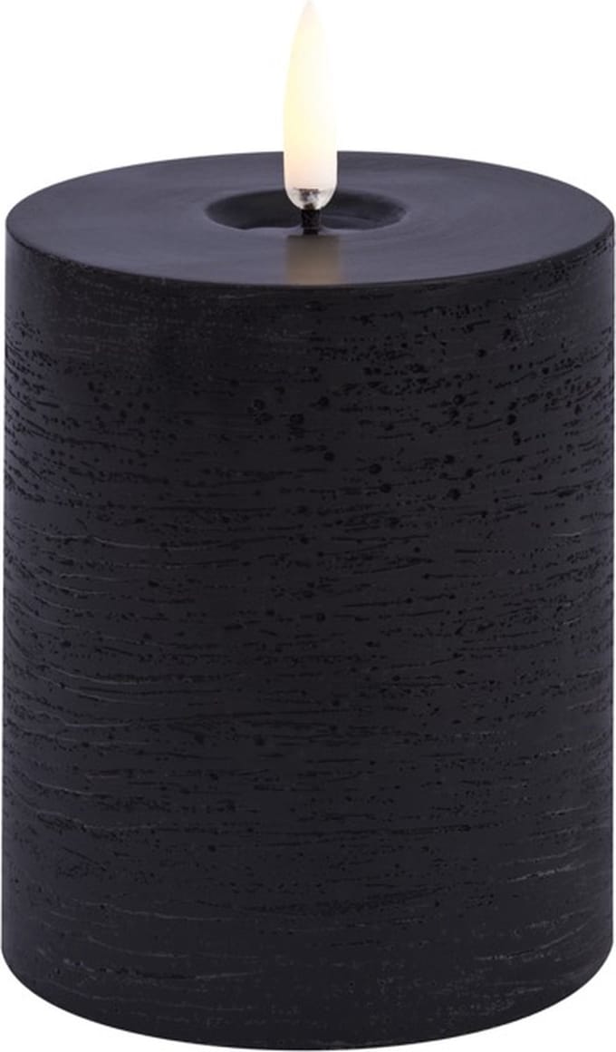 Uyuni led-kaars Melted forest black - Ø 7,8 cm - Hoogte 10 cm