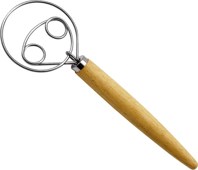 Purepeak Deense Deegklopper - Deegmenger 2 Rings - Eierklopper - Garde - Keukengerei - Hout - Kookspullen - RVS